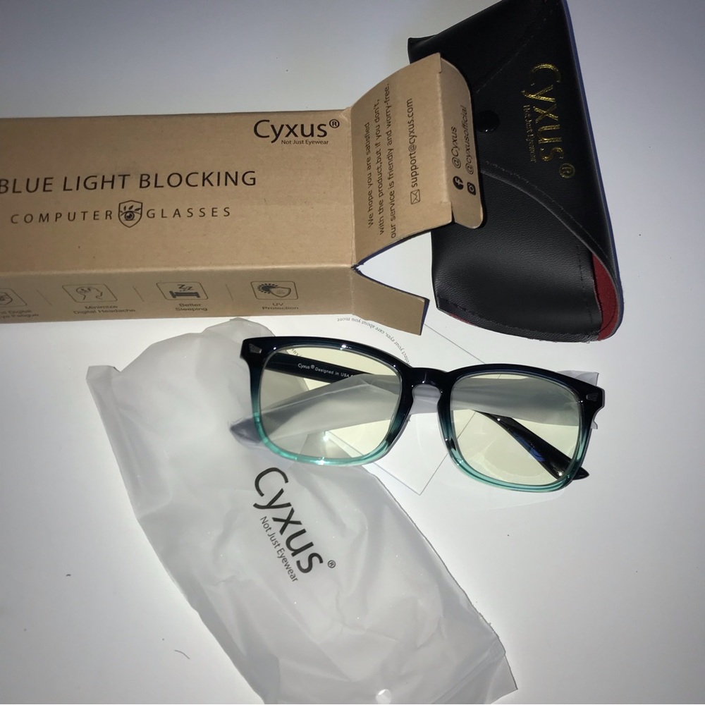 Blue Light Filter Computer Glasses Unisex Cyxus w/Case NIB